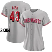 Alexis Diaz Women's Cincinnati Reds Gray Authentic Road Jersey