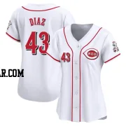 Alexis Diaz Women's Cincinnati Reds White Limited Home Jersey