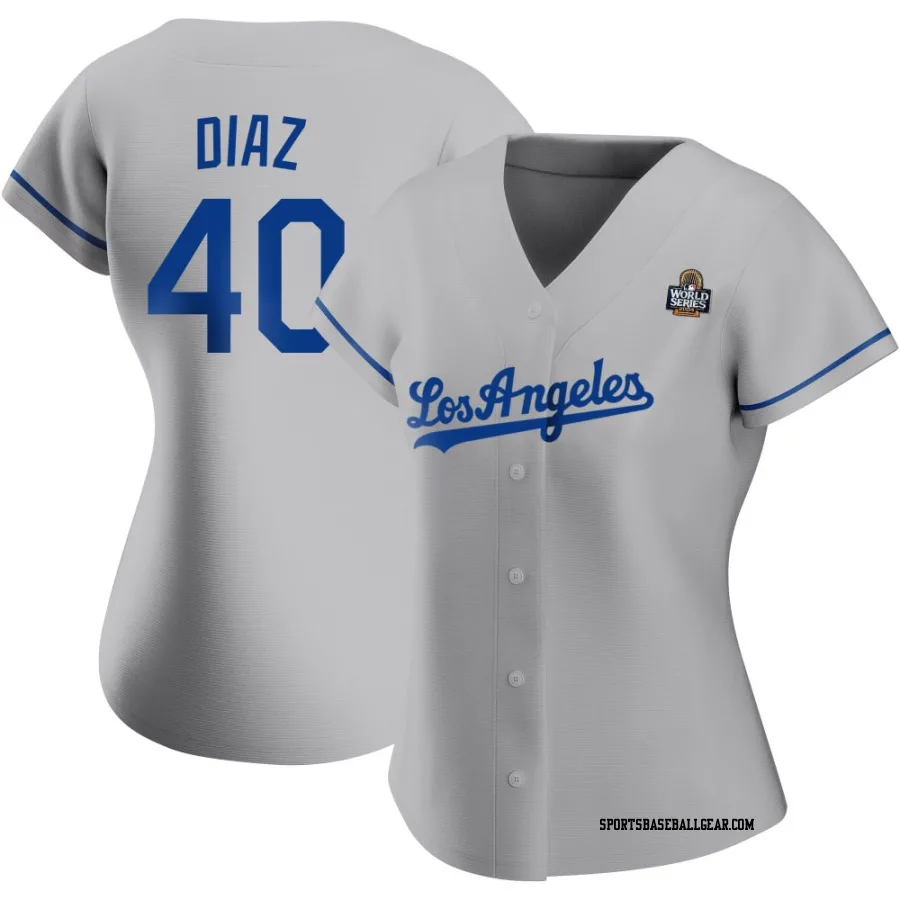 Alexis Diaz Women's Los Angeles Dodgers Gray Authentic Road 2024 World Series Jersey