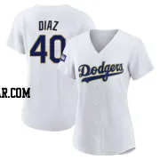 Alexis Diaz Women's Los Angeles Dodgers White/Gold Authentic 2021 Gold Program Player Jersey