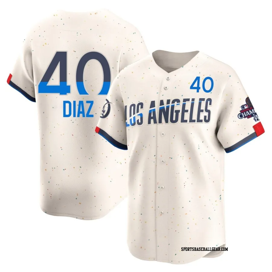 Alexis Diaz Youth Los Angeles Dodgers Cream Limited 2024 City Connect World Series Champions Jersey