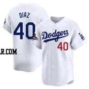 Alexis Diaz Youth Los Angeles Dodgers White Limited Home 2024 World Series Champions Jersey