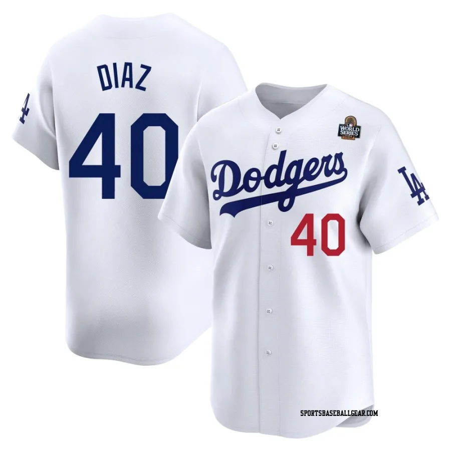Alexis Diaz Youth Los Angeles Dodgers White Limited Home 2024 World Series Jersey