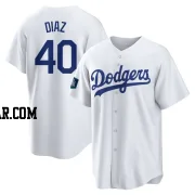 Alexis Diaz Youth Los Angeles Dodgers White Replica 2024 World Tour Seoul Series Home Jersey