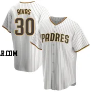 Alfonso Rivas Men's San Diego Padres White/Brown Replica Home Jersey