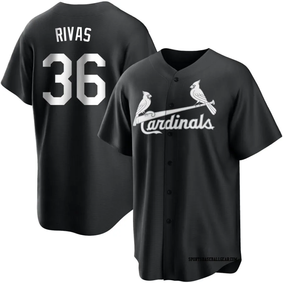 Alfonso Rivas Men's St. Louis Cardinals Black/White Replica Jersey