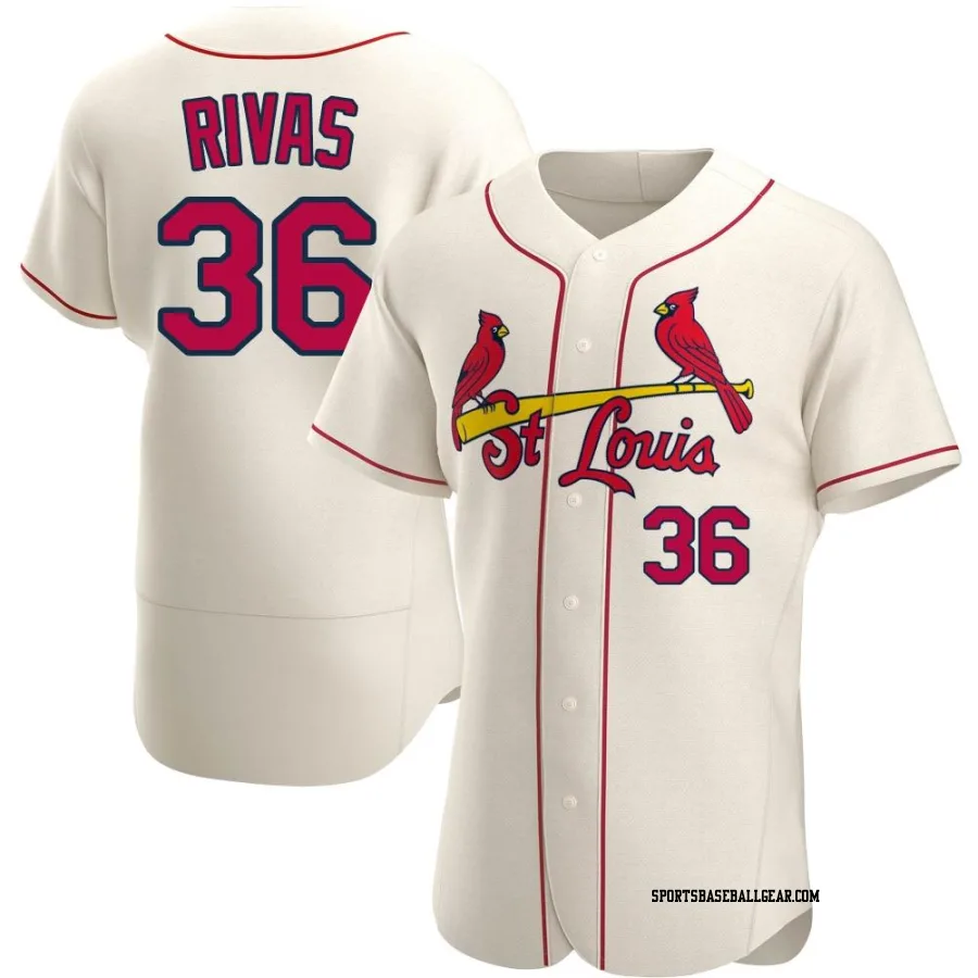 Alfonso Rivas Men's St. Louis Cardinals Cream Authentic Alternate Jersey