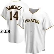 Ali Sanchez Men's Pittsburgh Pirates White Replica Home Jersey