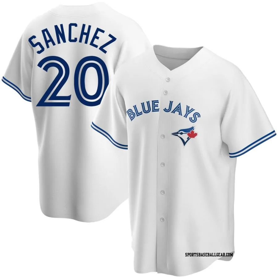 Ali Sanchez Men's Toronto Blue Jays White Replica Home Jersey