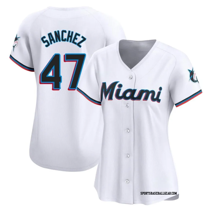 Ali Sanchez Women's Miami Marlins White Limited Home Jersey