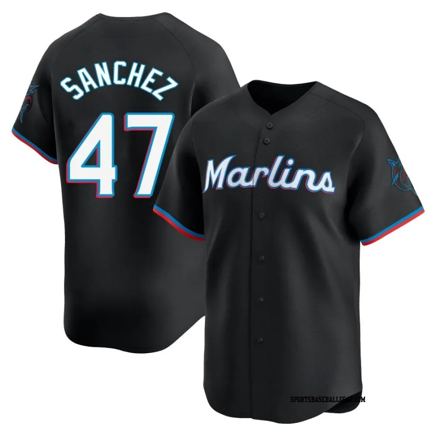 Ali Sanchez Youth Miami Marlins Black Limited Alternate Jersey