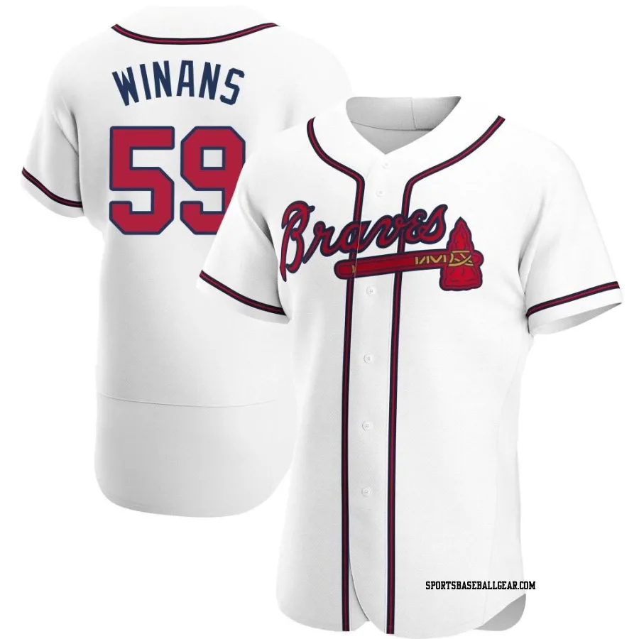 Allan Winans Men's Atlanta Braves White Authentic Home Jersey