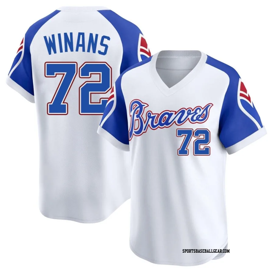 Allan Winans Men's Atlanta Braves White Limited Throwback Cooperstown Collection Jersey
