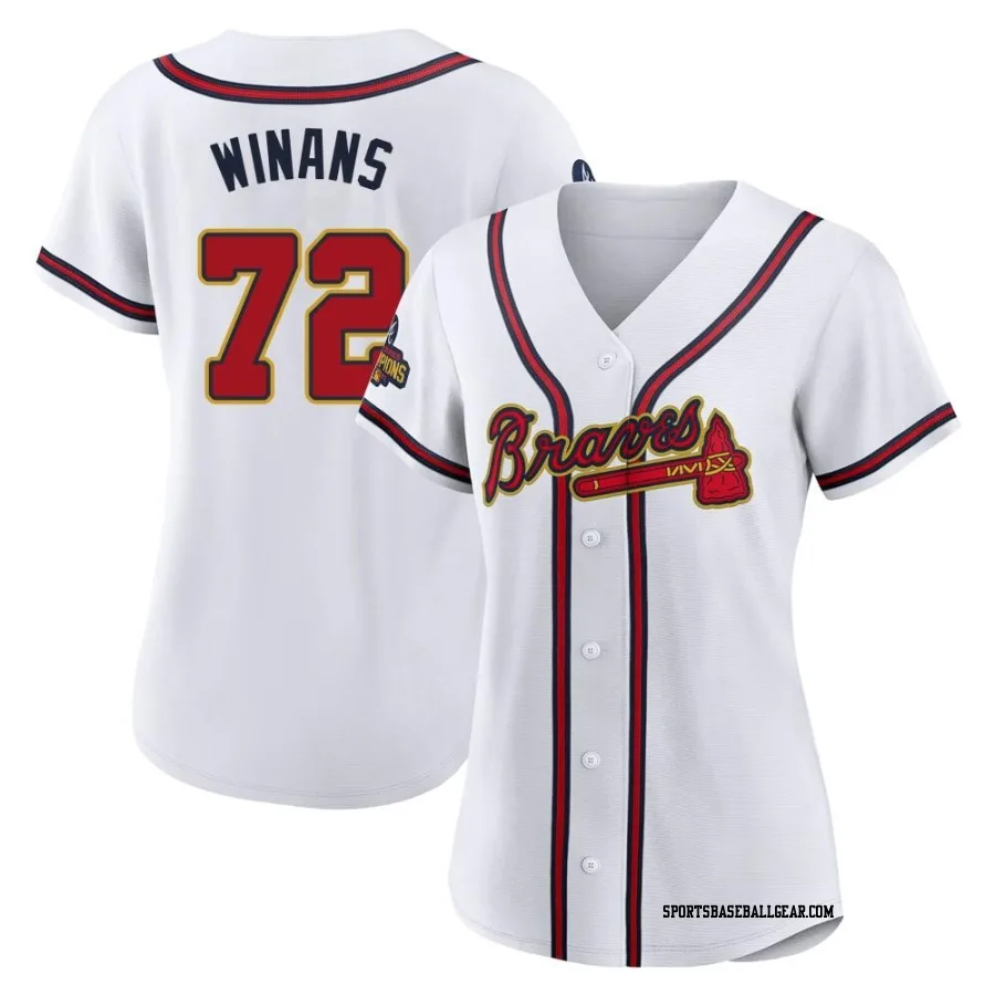Allan Winans Women's Atlanta Braves Gold Replica White 2022 Program Jersey