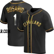 Amed Rosario Men's Cleveland Guardians Black Golden Replica Alternate Jersey