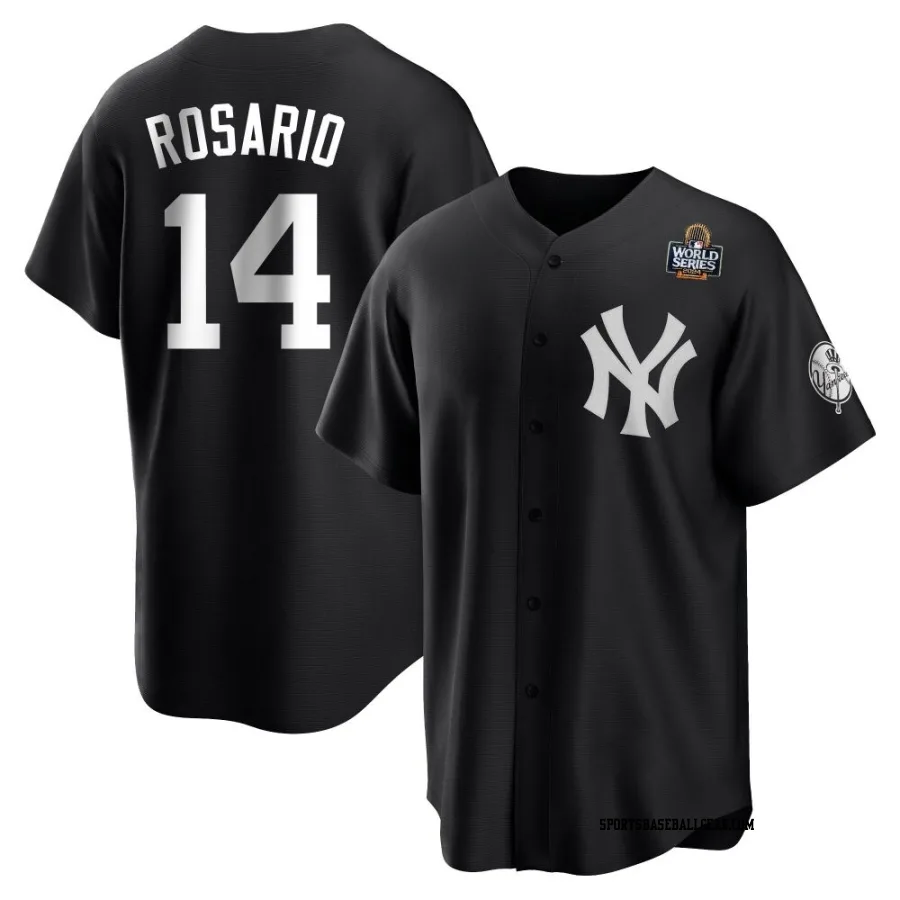 Amed Rosario Men's New York Yankees Black/White Replica 2024 World Series Jersey