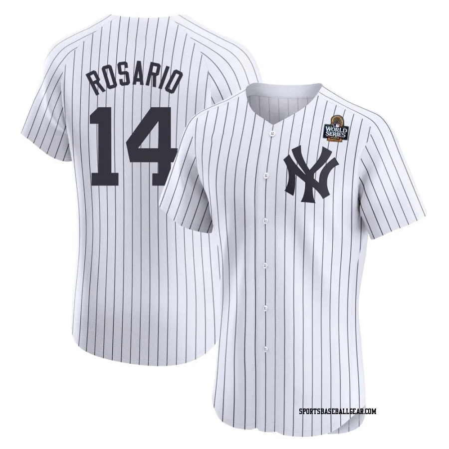 Amed Rosario Men's New York Yankees White Elite Home 2024 World Series Jersey