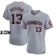 Amed Rosario Men&#039;s Washington Nationals Gray Elite Road Jersey