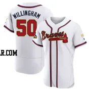 Amos Willingham Men's Atlanta Braves Gold Authentic White 2022 Program Jersey
