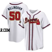 Amos Willingham Men's Atlanta Braves Gold Replica White 2022 Program Jersey