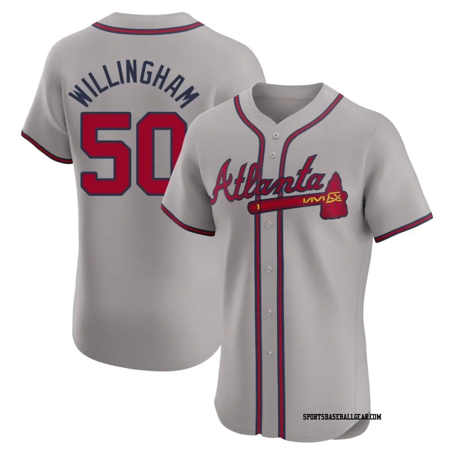 Amos Willingham Men's Atlanta Braves Gray Elite Road Jersey