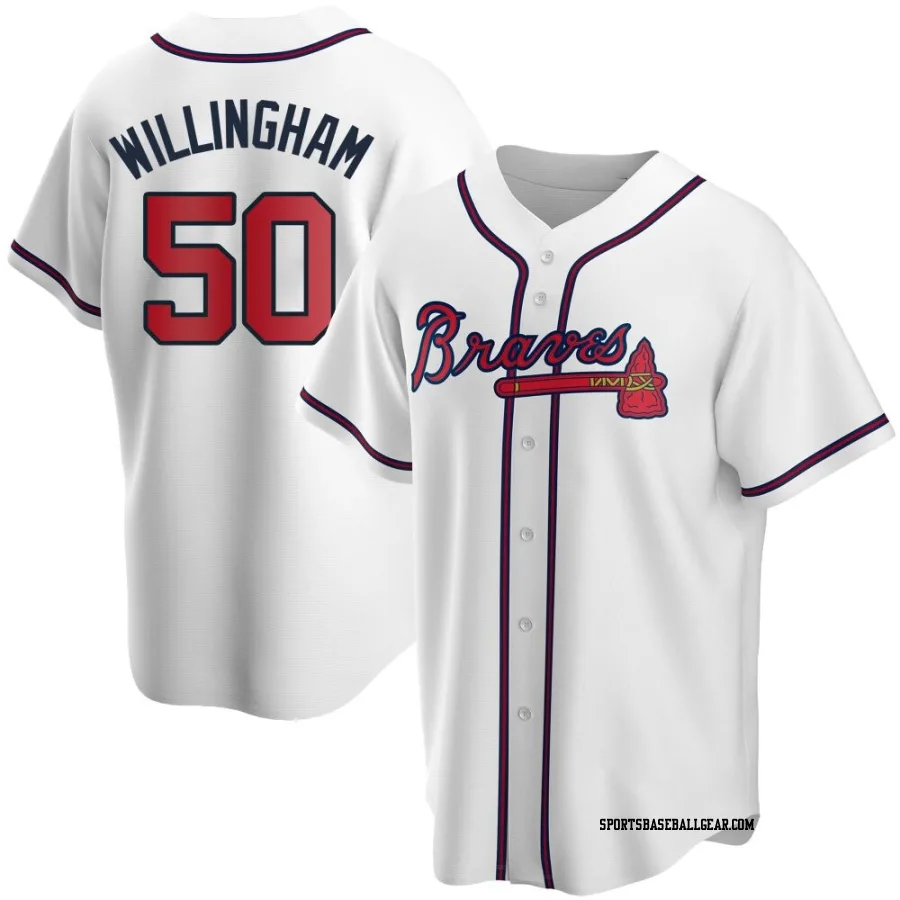 Amos Willingham Men's Atlanta Braves White Replica Home Jersey