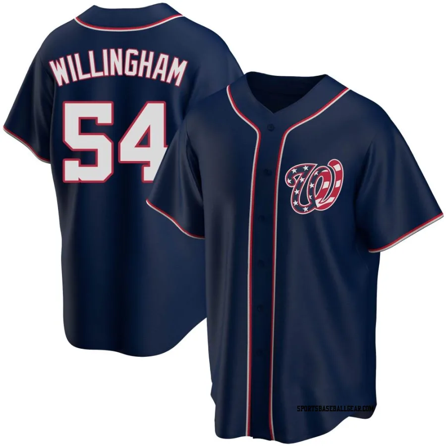 Amos Willingham Men's Washington Nationals Navy Replica Alternate Team Jersey