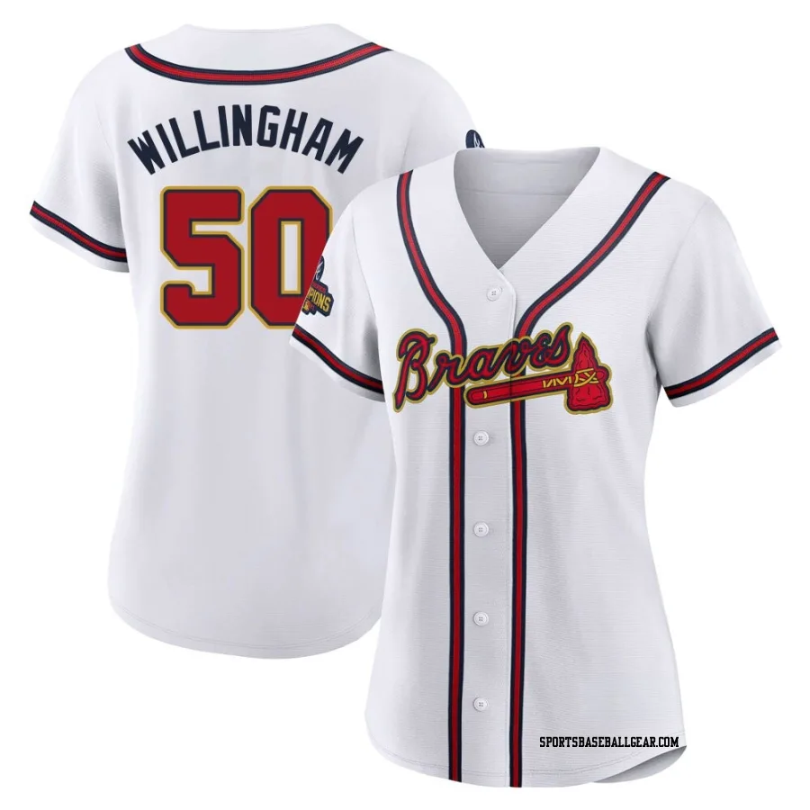 Amos Willingham Women's Atlanta Braves Gold Authentic White 2022 Program Jersey