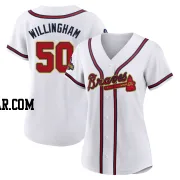 Amos Willingham Women's Atlanta Braves Gold Replica White 2022 Program Jersey