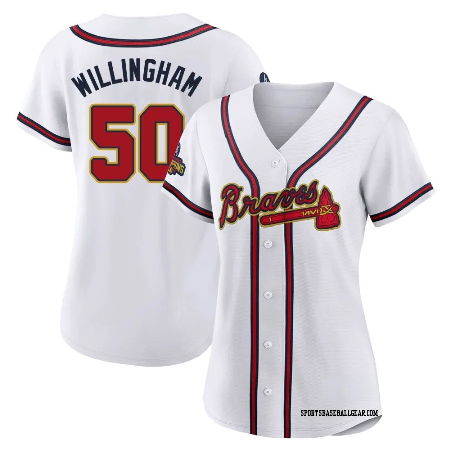 Amos Willingham Women's Atlanta Braves Gold Replica White 2022 Program Jersey