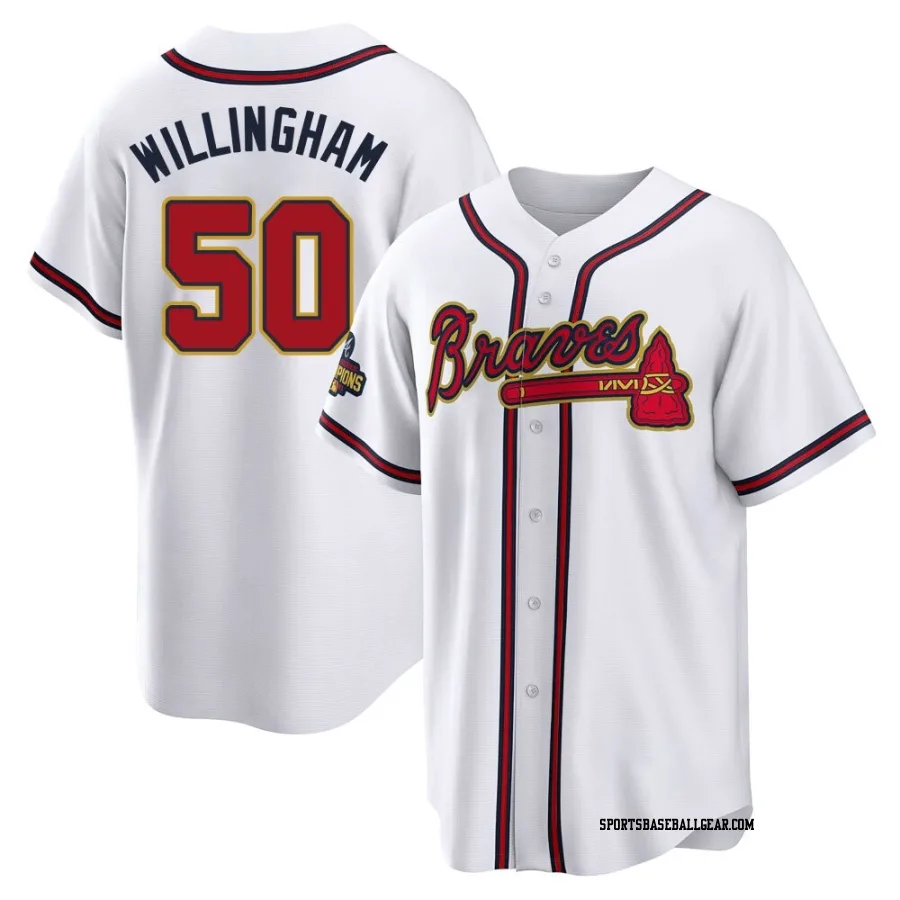 Amos Willingham Youth Atlanta Braves Gold Replica White 2022 Program Jersey