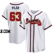 Anderson Pilar Men's Atlanta Braves Gold Replica White 2022 Program Jersey