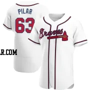 Anderson Pilar Men's Atlanta Braves White Authentic Home Jersey