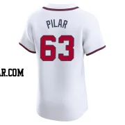 Anderson Pilar Men's Atlanta Braves White Elite Home Jersey