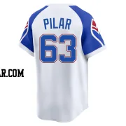 Anderson Pilar Men's Atlanta Braves White Limited Throwback Cooperstown Collection Jersey