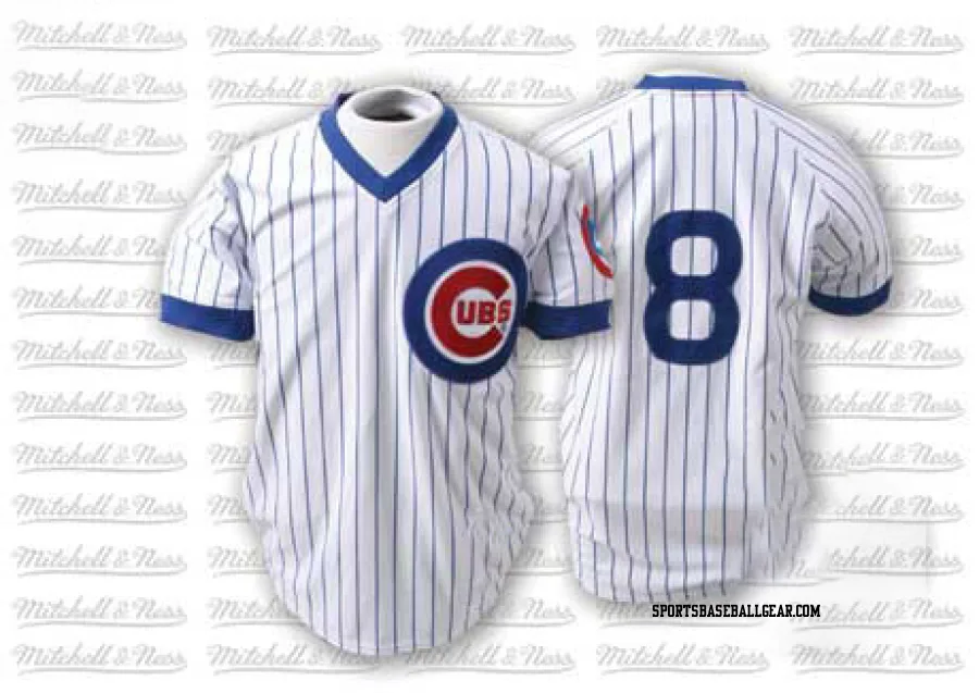 Andre Dawson Men's Chicago Cubs White/Blue Authentic Strip Throwback Jersey