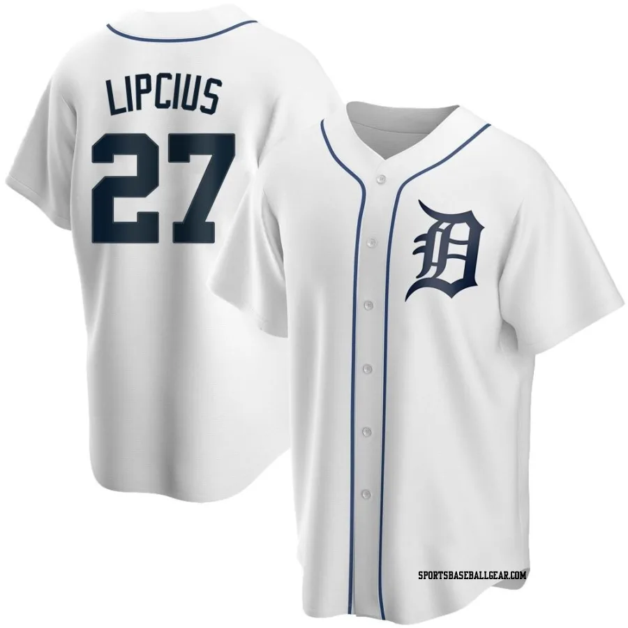 Andre Lipcius Men's Detroit Tigers White Replica Home Jersey
