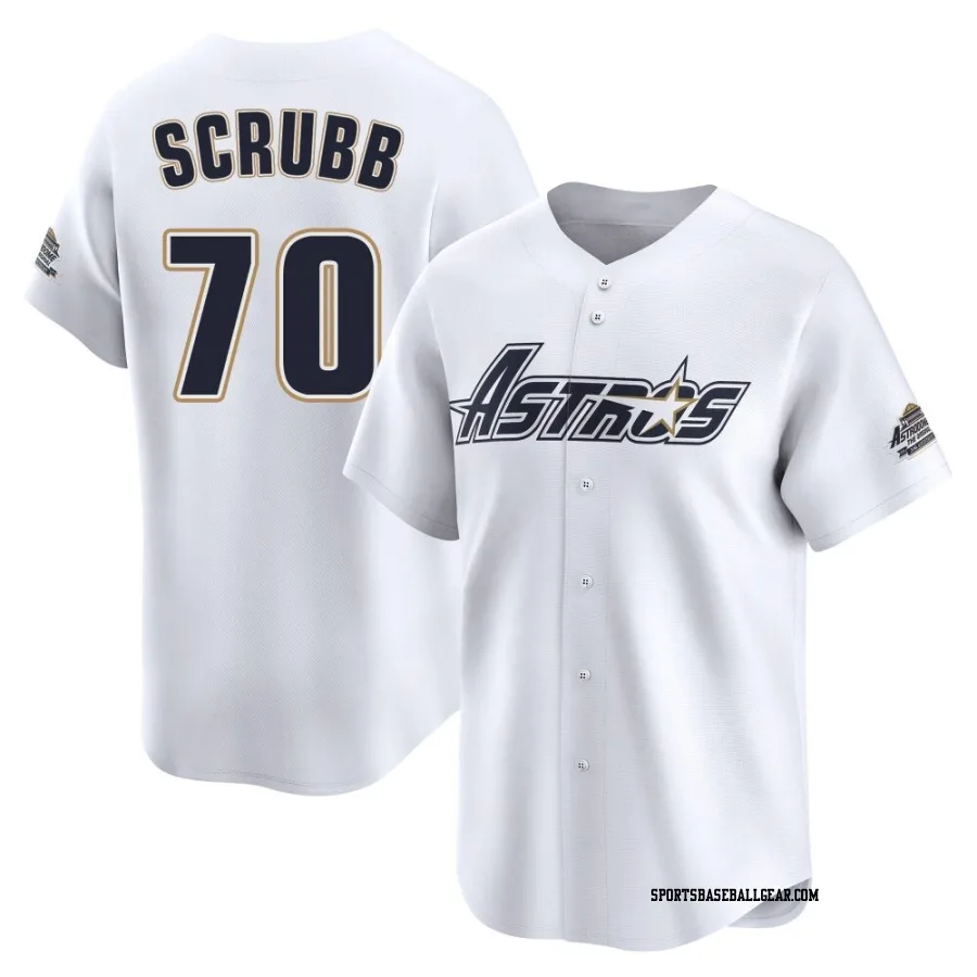 Andre Scrubb Men's Houston Astros White Limited Throwback Cooperstown Collection Jersey