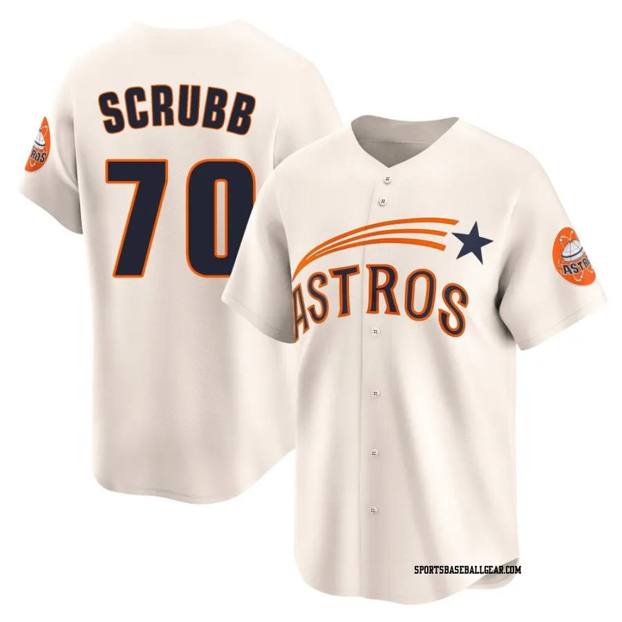 Andre Scrubb Youth Houston Astros Cream Limited Throwback Cooperstown Collection Jersey