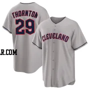 Andre Thornton Men's Cleveland Guardians Gray Replica Road Jersey