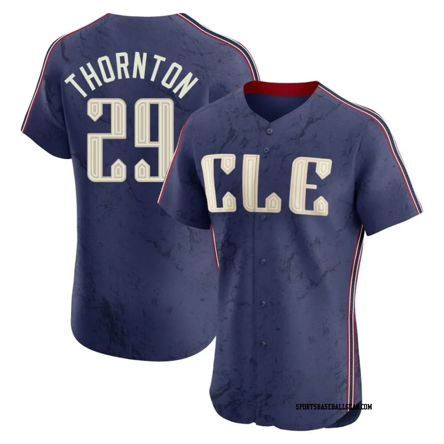 Andre Thornton Men's Cleveland Guardians Navy Elite 2024 City Connect Jersey