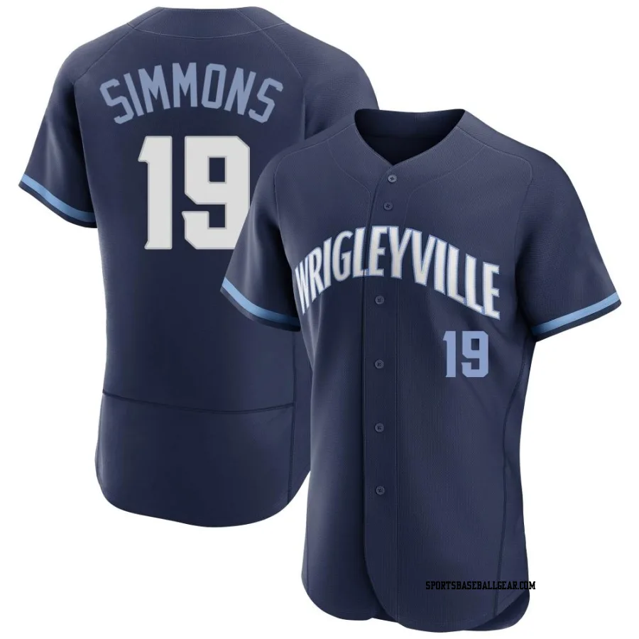 Andrelton Simmons Men's Chicago Cubs Navy Authentic 2021 City Connect Jersey