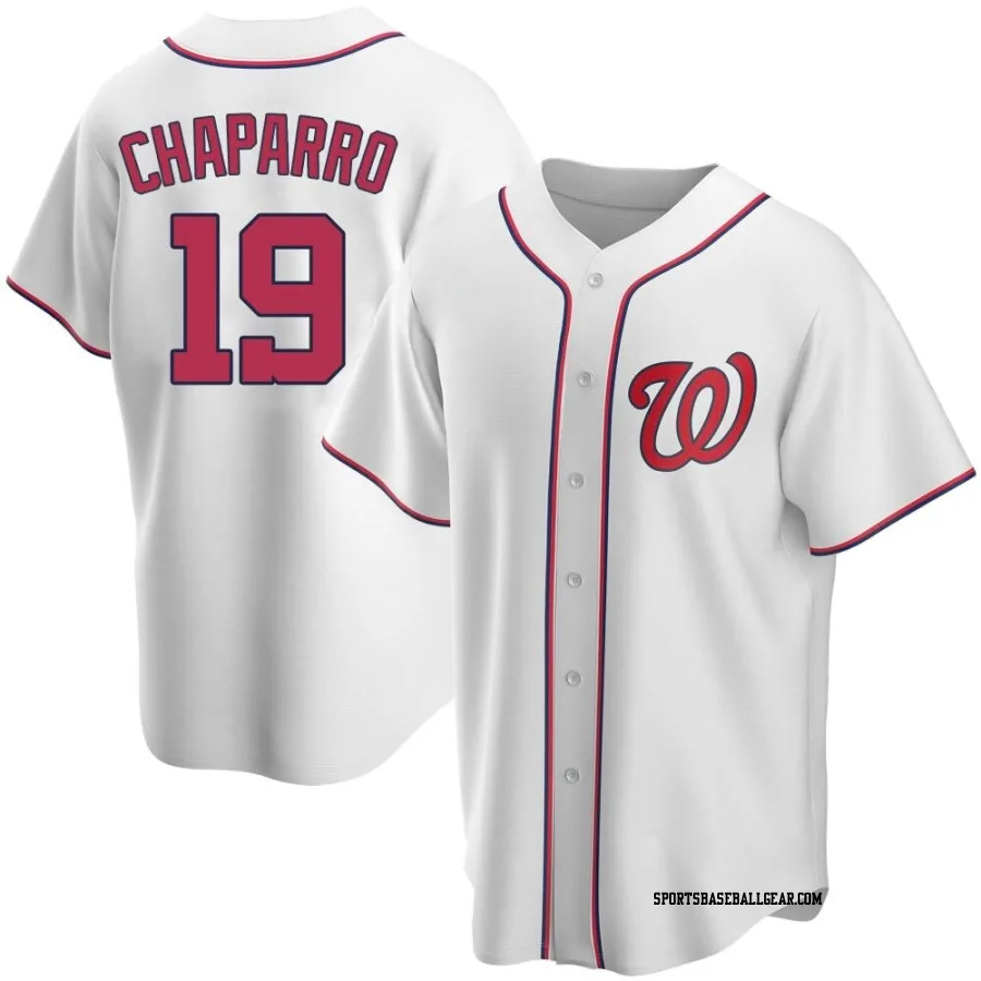 Andres Chaparro Men's Washington Nationals White Replica Home Jersey