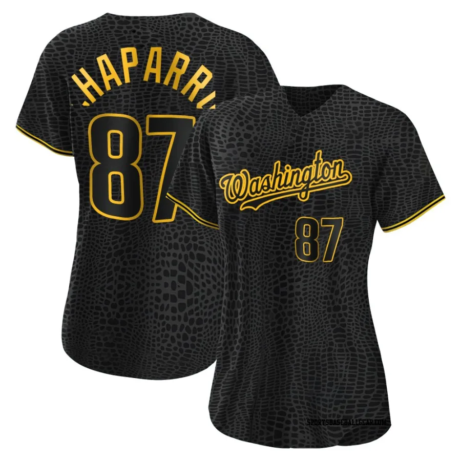 Andres Chaparro Women's Washington Nationals Black Authentic Snake Skin City Jersey
