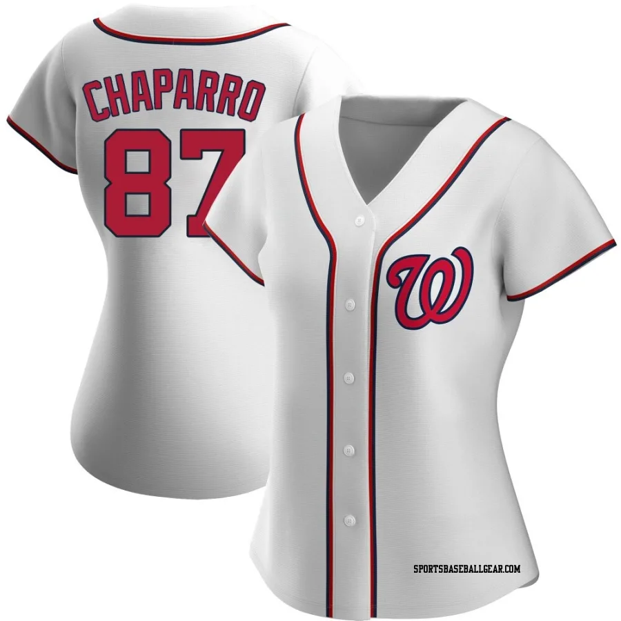 Andres Chaparro Women's Washington Nationals White Replica Home Jersey