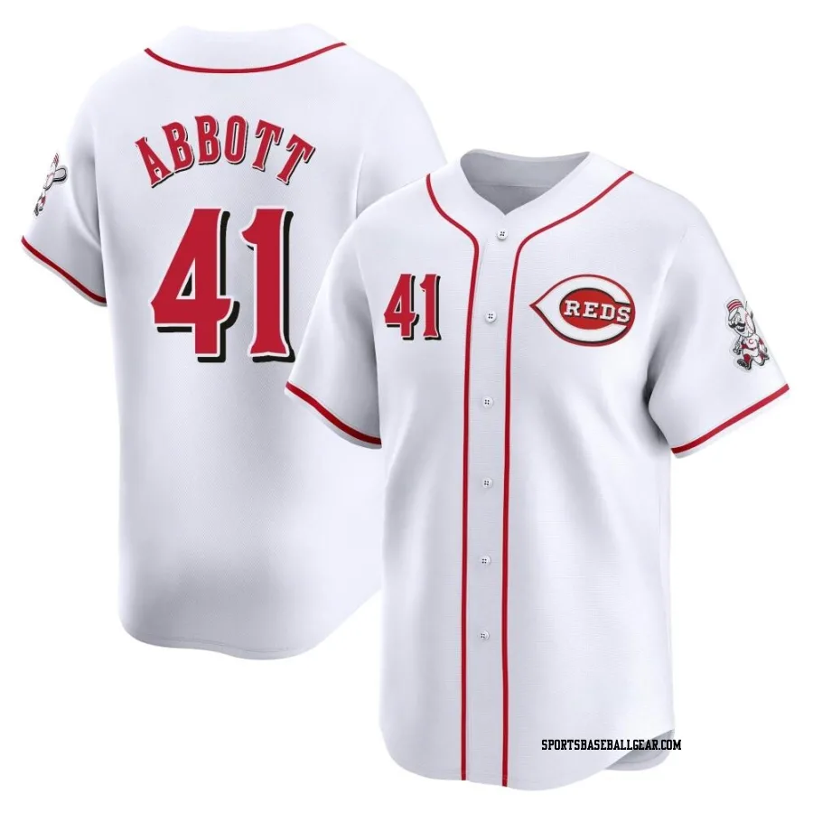 Andrew Abbott Men's Cincinnati Reds White Limited Home Jersey