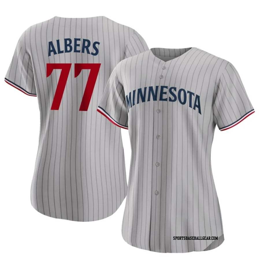 Andrew Albers Women's Minnesota Twins Gray Authentic Road Jersey