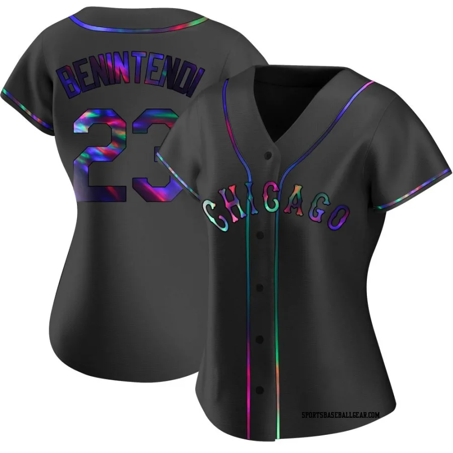 Andrew Benintendi Women's Chicago White Sox Black Holographic Replica Alternate Jersey