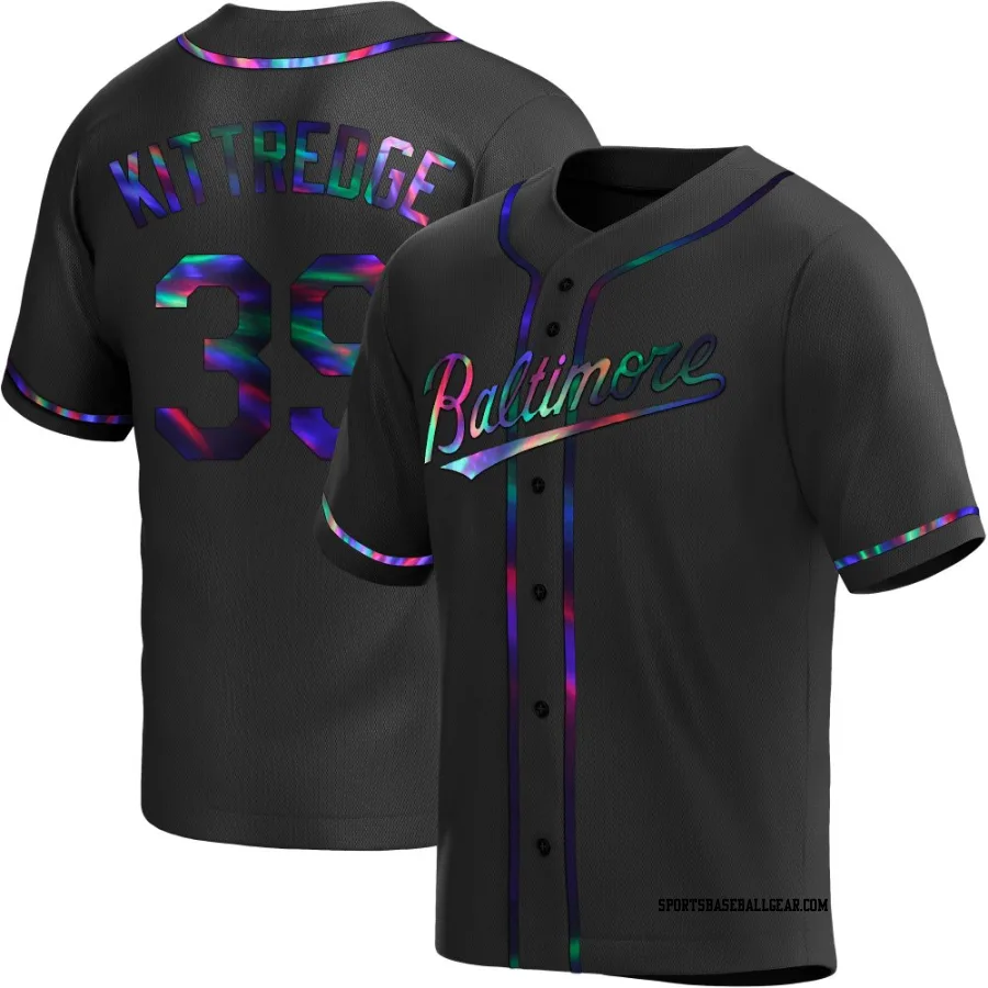 Andrew Kittredge Men's Baltimore Orioles Black Holographic Replica Alternate Jersey