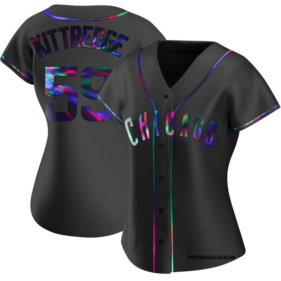 Andrew Kittredge Women's Chicago Cubs Black Holographic Replica Alternate Jersey